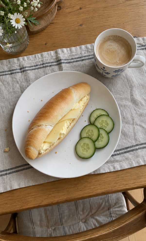 Ráno v běhu, pečivo a káva