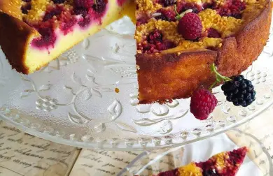 Tvarohová bublanina z pudingu a mandlí - čo dom dal, bez lepku a laktózy