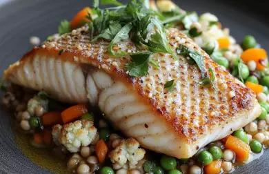 Candát s pohankovo-zeleninovým salátem