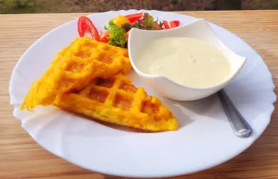 Tekvicové vafle s vajíčkovou pomazánkou