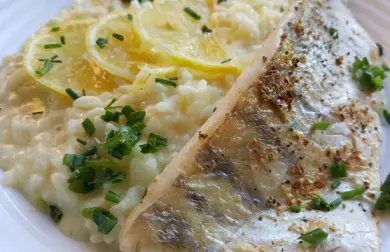 Citrónový zubáč filet s krémovým rizotom