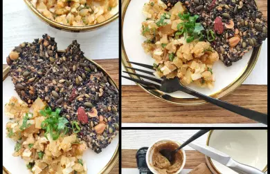 Tvarůžkový tatarák a semínkové krekry