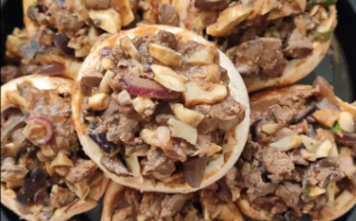 Plněné žampiony kuřecími játry