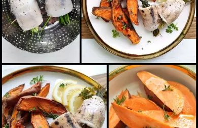 Závitky z candáta a pečené batáty  - LC