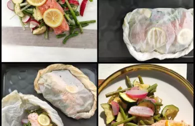 Losos na zelenině v papilotě