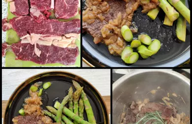 Roštěná na cibuli s chřestem