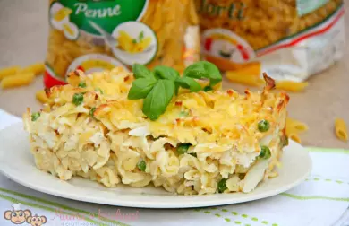 Zapečené těstoviny s květákem a tuňákem (od 1 roku)