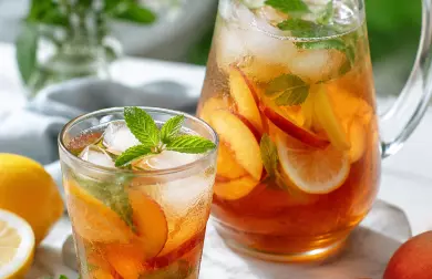 Domácí broskvový ice tea bez cukru