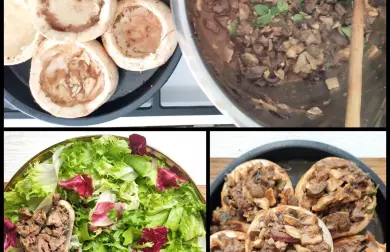 Plněné žampiony kuřecími játry