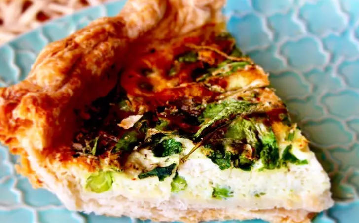 Špenátovo-hráškový quiche