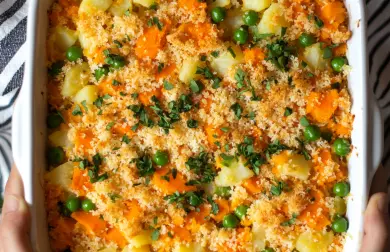 Zapečené brambory s tofu a zeleninou