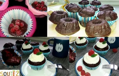 Senzační čokocupcakes z červené řepy plněné rybízem