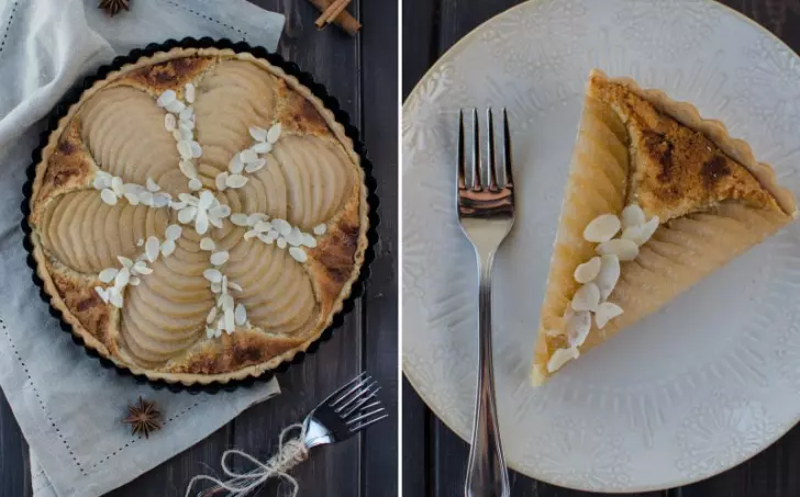 Hruškový koláč s mandlovou náplní