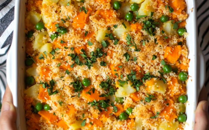 Zapečené brambory s tofu a zeleninou