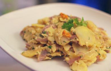 Bramborové plátky s vegan mozzarellou