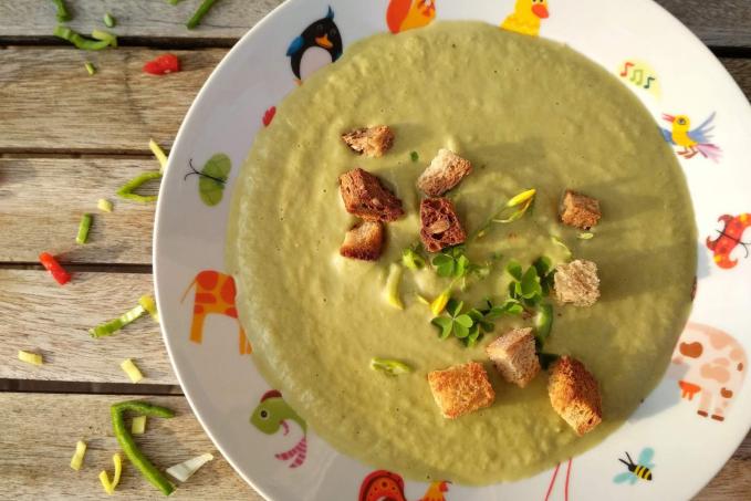 Krémová polévka ze zbylého salátu