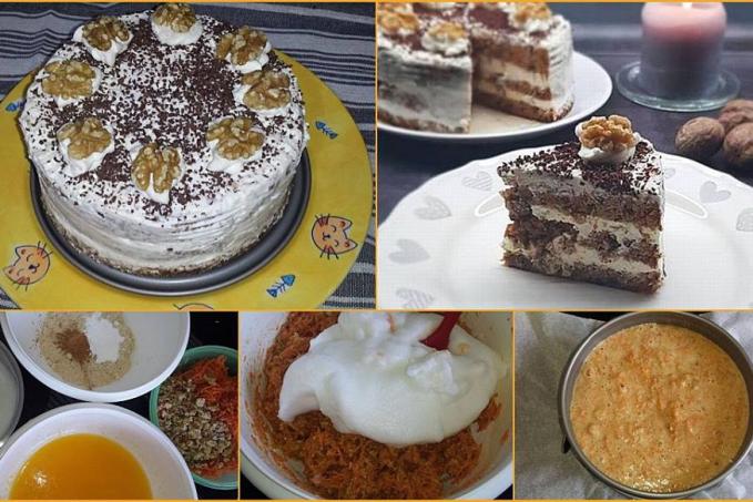 MRKVOVÝ DORT S OŘECHY - nízkosacharidový