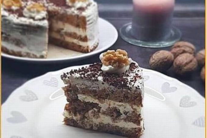 MRKVOVÝ DORT S OŘECHY - nízkosacharidový